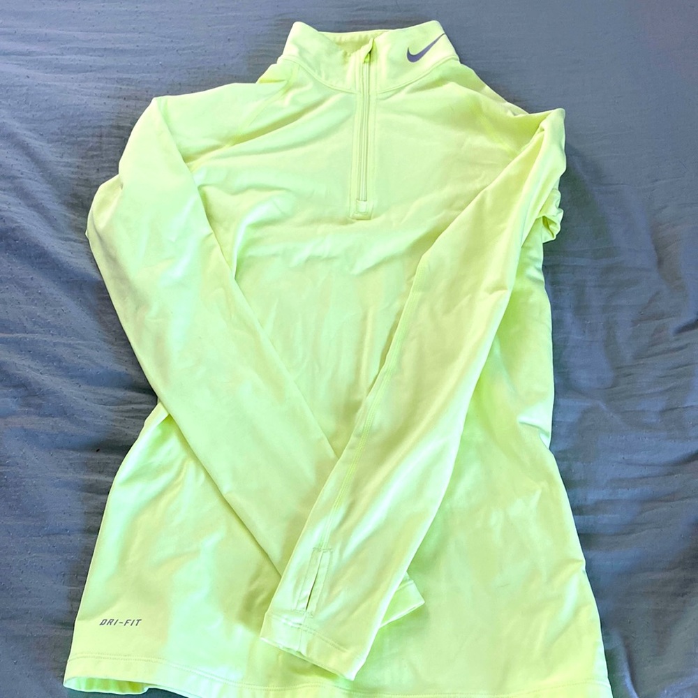 nike pro combat workout jacket, neon green, size S